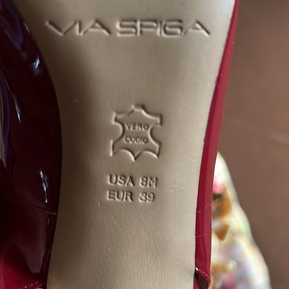 Via Spiga “Roseanne” red‎ patent leather open toe ankle strap size 8 - Picture 9 of 11